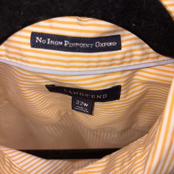 Lands' End Women's Yellow And White Striped Long Sleeve Size 22W - Picture 3 of 4